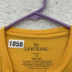 Disney The Lion King T-Shirt Unisex Adult Medium M Yellow Simba Rafiki Logo