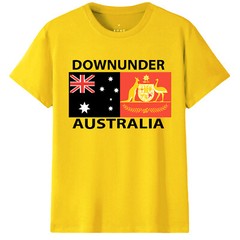 100% Cotton Adult T-Shirt Australia Downunder Flag Coat of Arms Tee Tops Shirt