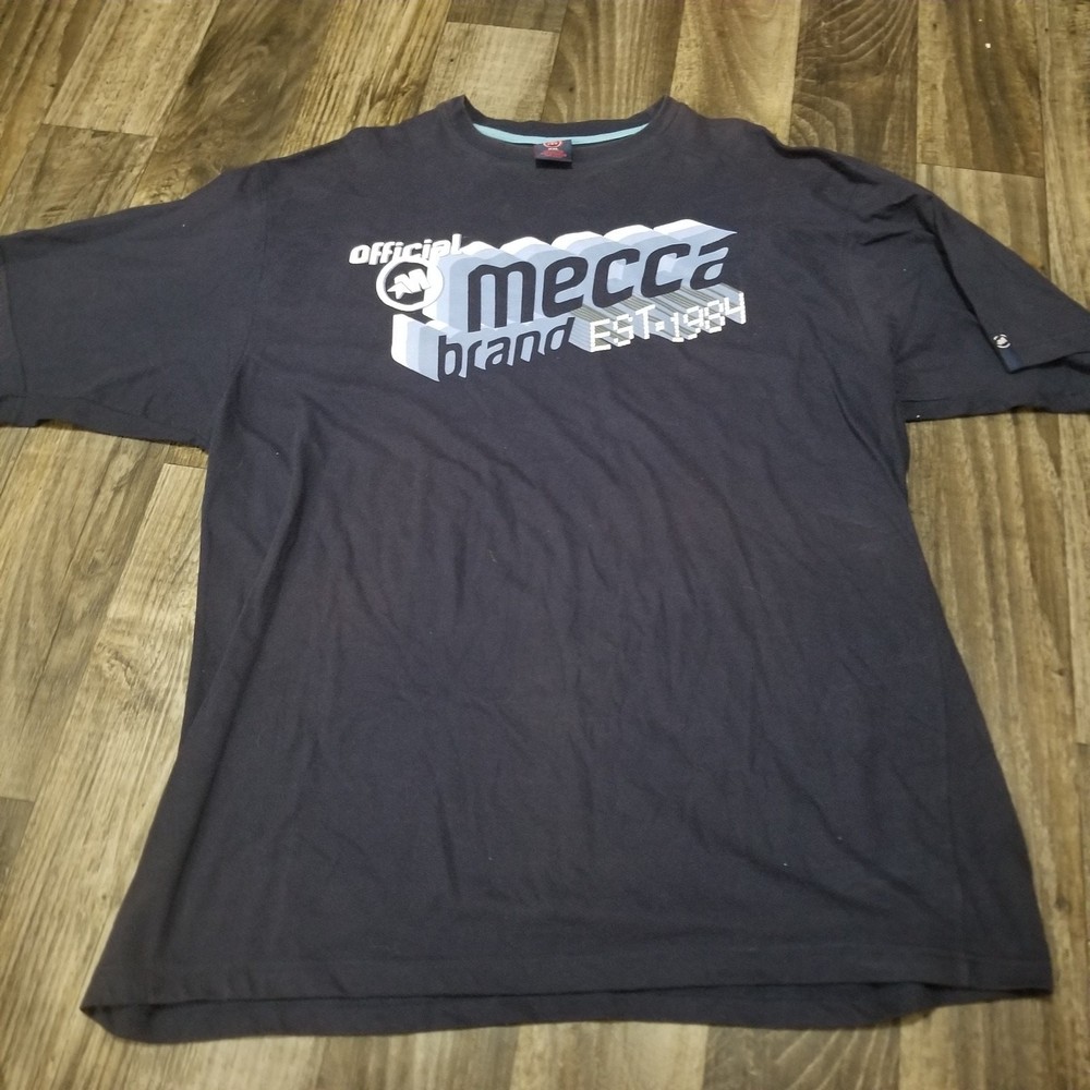 Vintage Mecca Y2k 2000s Blue t shirt Size XXL (Stained Collar)