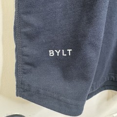 BYLT Drop Cut Shirt Mens Large Navy Short Sleeve Crew Neck Premium Basics