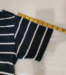 JEANSTATION Men’s S Navy Striped V-Neck T-Shirt Jersey Cotton Blend(260330-05)