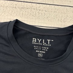 NEW BYLT Basic Crew Split Hem Short Sleeve Blank T Shirt Men’s XXL Blue