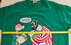 Signal Sports Vintage Popeye Brutus 1993 T-Shirt Green Sz XL Single Stitch