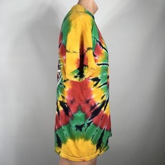 VTG 90s Orange Beach Alabama Vacation Tee Tie-Dye All Over Print T-shirt Rasta L