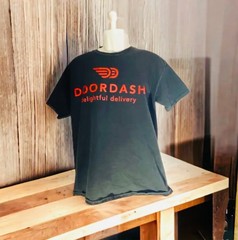 DoorDash Delivery Driver Black T-Shirt Men’s Size L Graphic Logo Pre-Owned