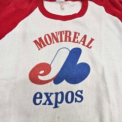 1970s Montreal Expos White & Red Large Sweatshirt Baseball MLB Long Sleeve