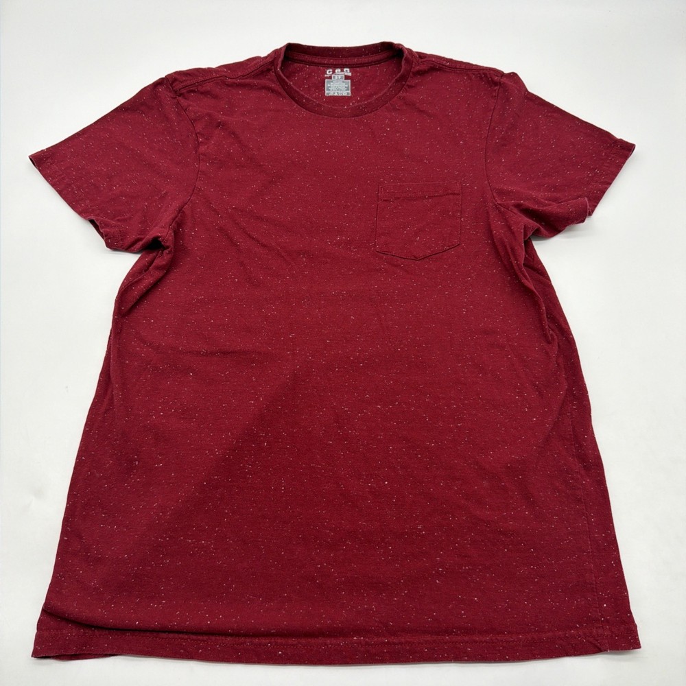 CSG Champs Sports Gear T-shirt Men S Burgundy Aop Pocket .#41499