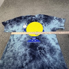 ALAB Shirt Mens L Blue Smiley Face Tie Dye Graphic Crew Neck Cotton Tagless
