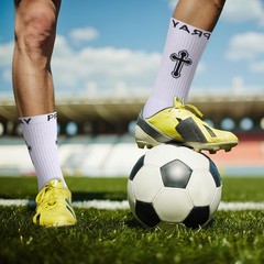 4 Pairs Christian Cross Socks Cross Grip Soccer Sock Anti Slip with Bible Ver…