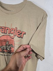 Wrangler T-Shirt Mens Size Xmall Brown Western Cowboy Horse Sunset Summer Tee