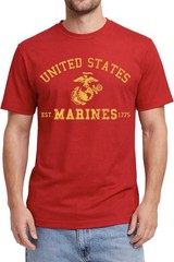 ICON SPORTS United States Marines Red Graphic Men’s T-Shirt Crew Neck L