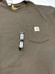 Carhartt Short Sleeve Pocket T-Shirt Mens 2XL Brown NWT Irregular Read
