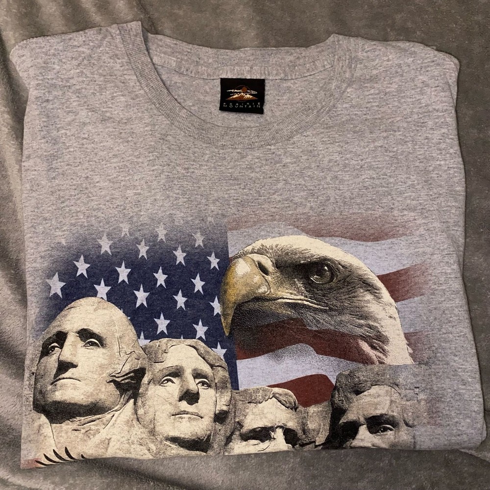 Prairie Mountain Mount Rushmore National Memorial Patriotic Eagle Graphic T-Shir