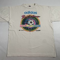 VTG 90s Adidas Hawaii Rainbow Tournament T-Shirt Mens Large 1991 AYSO Soccer
