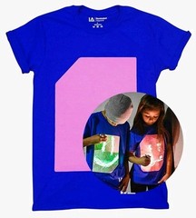 Illuminated Apparel Original Interactive Glow in The Dark T-Shirt, Blue Pink, S