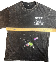 Gallery Dept Men’s M Black Paint-Splattered Shirt “Dépt De La Galerie” French