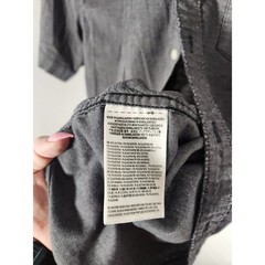 Vans Mens Charcoal Gray Textured Slub Cotton Button Up Short Sleeve Shirt Medium
