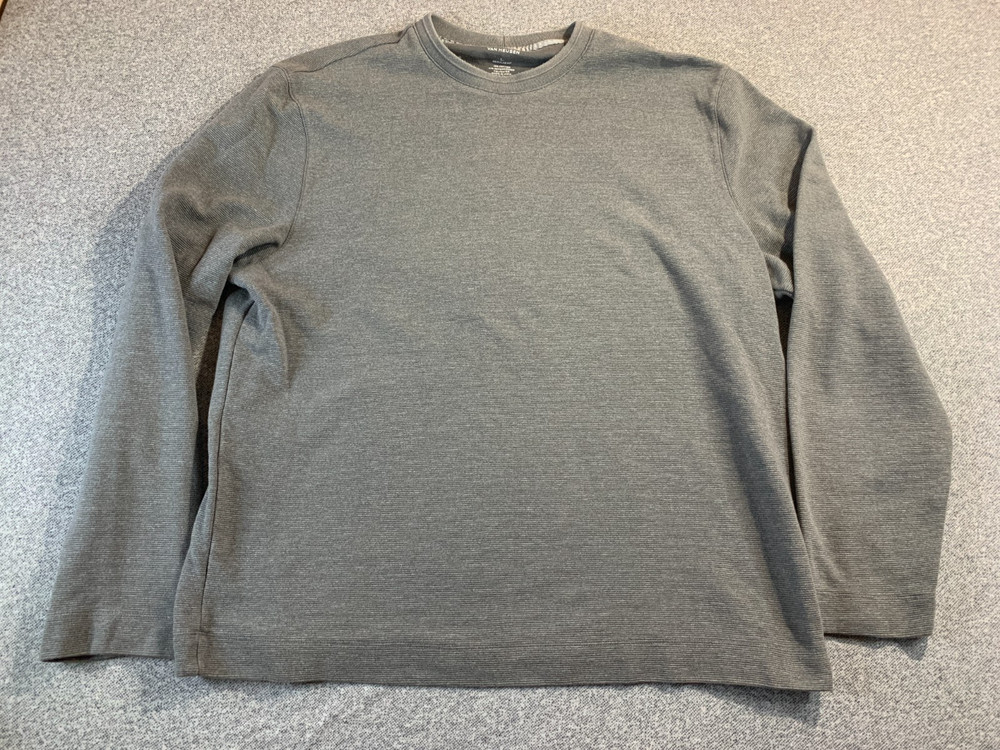 Van Heusen Essential Top Men’s Large Gray Cotton Blend Regular Fit Long Sleeve