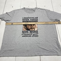Non Woke American Citizen Shirt Mens 5XL Gray Political Graphic Tee Patriotic