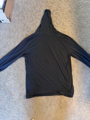 Long Sleeve Hooded T-Shirt, Men’s Size Extra Large, Dark, Navy Blue In Color