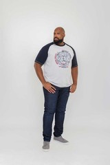 D555 Men’s Quality Fashion Machine Washable T-shirt with Round Neck for Big Men