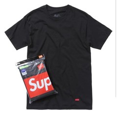 Supreme X Hanes T Shirt Size Large (BLACK) (1 TEE) NEW
