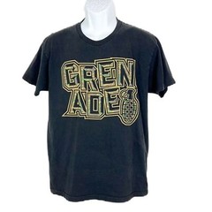 Grenade Shirt Men Medium Black Graphic Spellout Short Sleeve Tee Casual