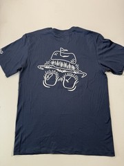 Swag Golf Shirt Mens Medium Blue Short Sleeve Cotton Skull Crewneck Fried Egg
