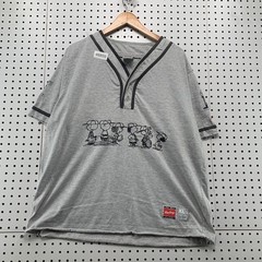 Vintage Rawlings Peanuts Baseball Jersey Mens XL Grey 90s Snoopy Charlie Brown