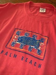 Vintage Graphic T-Shirt Florida Palm Beach XL Cal Cru Tag USA Retro Travel