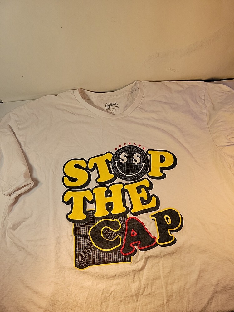 Outrank ‘Stop The Cap’ Mens T Shirt Size XL