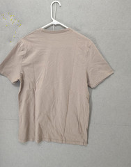 Asos Men Shirt Medium Beige 100% Cotton Short Sleeve Crew Neck Regular Fit Tee