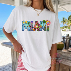 Miami T-shirt, Miami Beach Vacation T-shirt, Florida Travel T-shirt, Printed T-s