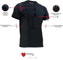 LVAD HeartMate 2 & 3 Men’s T-Shirt Crew Neck LVAD clothing, Medical Wear Black