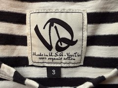 VERDARM Cropped Boat Neck Striped Short-Sleeve Top T-Shirt Sz 3 – S/M