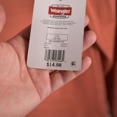 Wrangler Workwear Mens Redwood Long Sleeve Heavyweight Pocket Tee WW55270 L