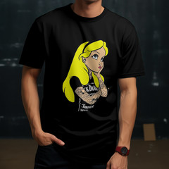 ALICE IN WONDERLAND TATTED T-Shirt | Disney Animated Film Tee | Jack Daniels Top