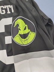 New Jack Skellington Hockey Jersey Disney Embroidered Back Graphic Print Front