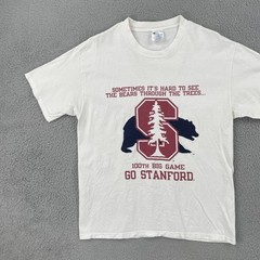 VTG Champion 90s Adult Large White Short Sleeve T Shirt Made In USA GO STANDFORD