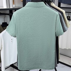 Short Sleeve V Neck Lapel T-Shirt for Men Breathable Business Casual Top
