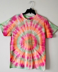 Bull Eye Tie Dye Mens T-Shirt Blank Tye Dyed Tee Spiral New.