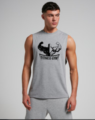 UNISEX MEN WOMENS TEE SLEEVELESS TSHIRT FITNESS GYM EXERCISE MUSCLES WORKOUT