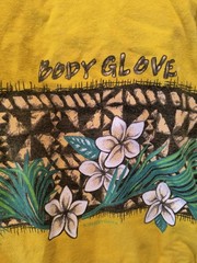Vintage 90s Body Glove tank top shirt L surfing beach yellow