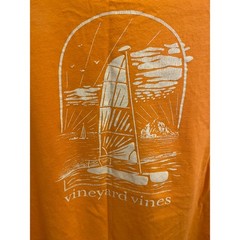 Vineyard Vines Men’s Size Large Orange Nautical Sea boat Print T-Shirt