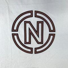 Vintage Nautica Shirt Mens Medium White Circle N Large Logo Cotton Crew Neck