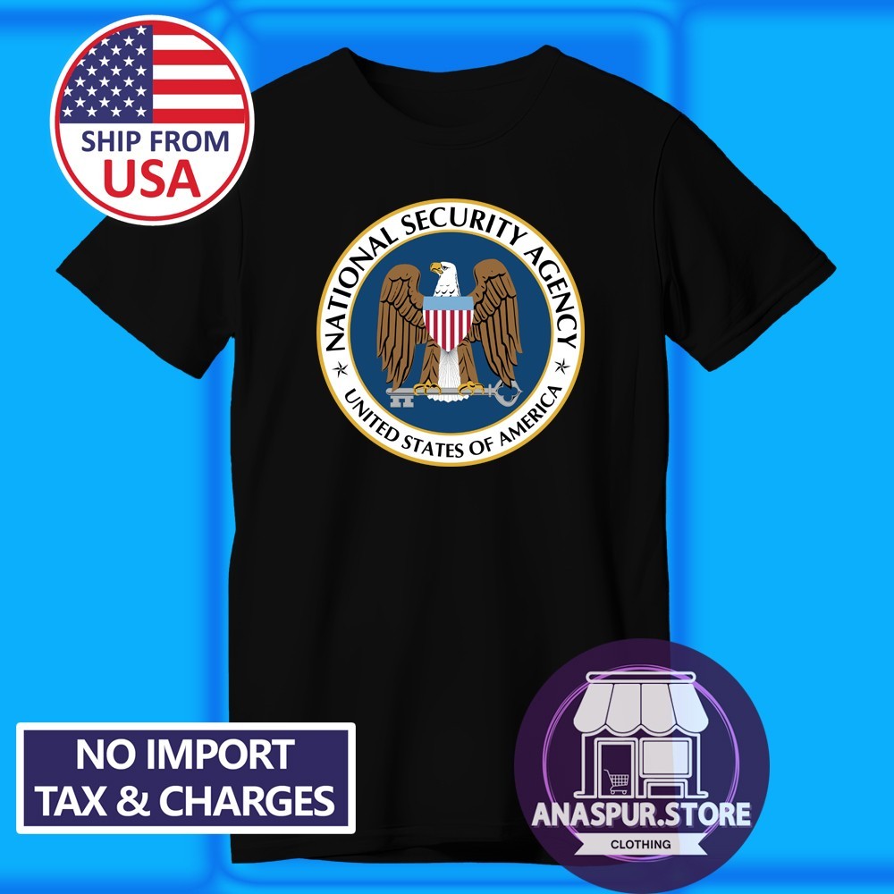 NSA National Security Agency Monitired Device Men’s Black Size S-5XL
