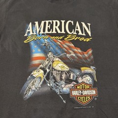Vintage 90s Harley Davidson 3D Emblem Born And Bred T-Shirt Faded Paint Size XL