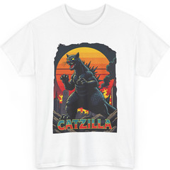 Catzilla Cat Japanese Art Funny Cat Gifts For Men Women Kid T-Shirt