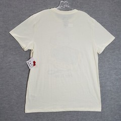 Hello Kitty Men Shirt XL Cream Logo Mix It Up Tape Graphic Short Sleeve Tee NWT