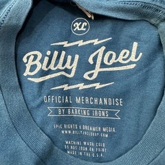 Billy Joel 75th Show Garden TShirt Mens XL Blue Official Barking Irons See PHOTO